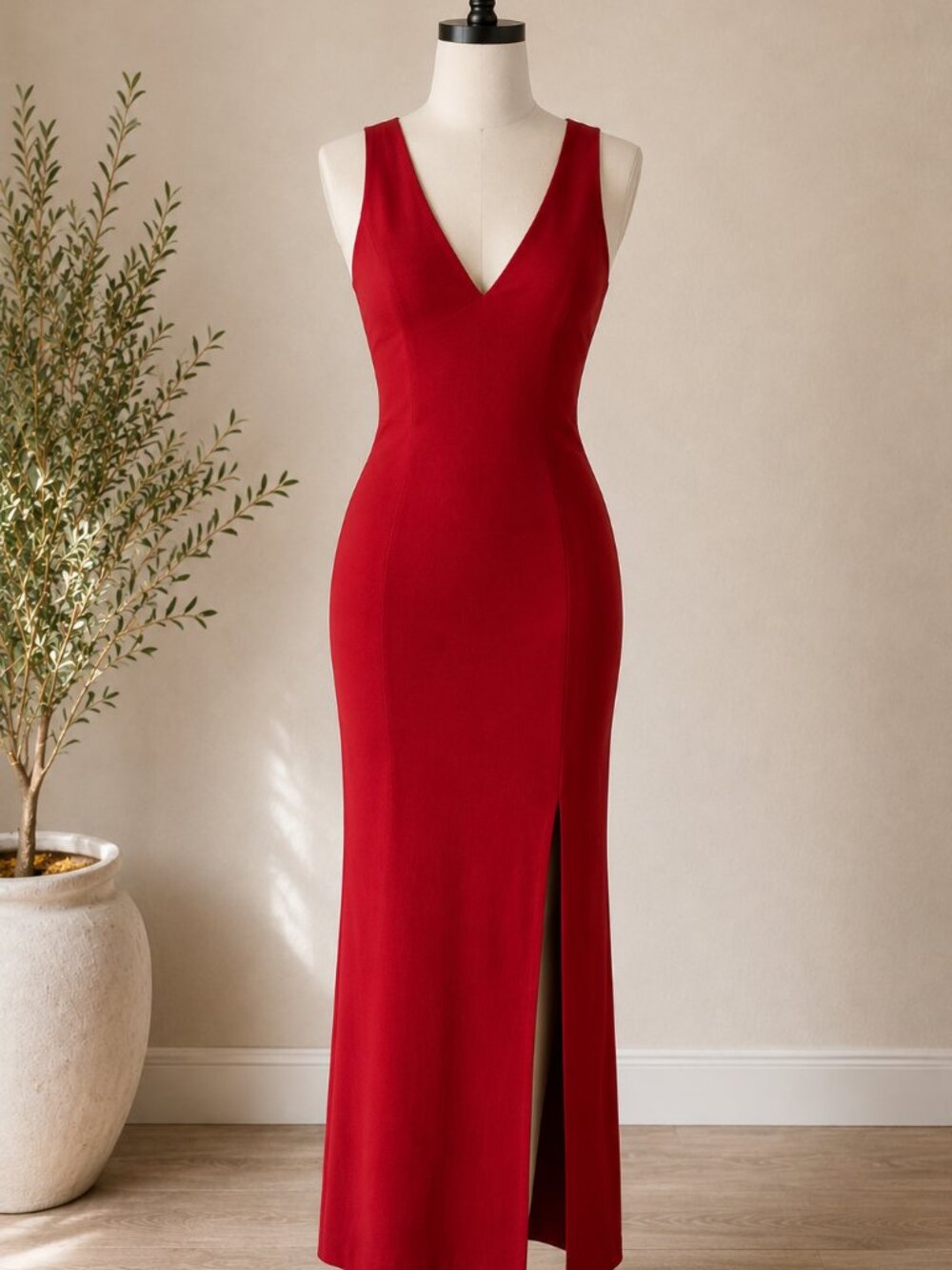 CDC Red Cross Back Maxi Dress Size 10 – Bodycon Evening Cocktail Dress